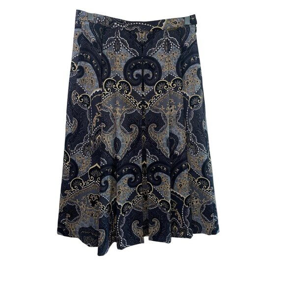 Geiger Collections Women's Paisley Skirt 38 Pure New Wool Viscose Lining - Picture 1 of 9